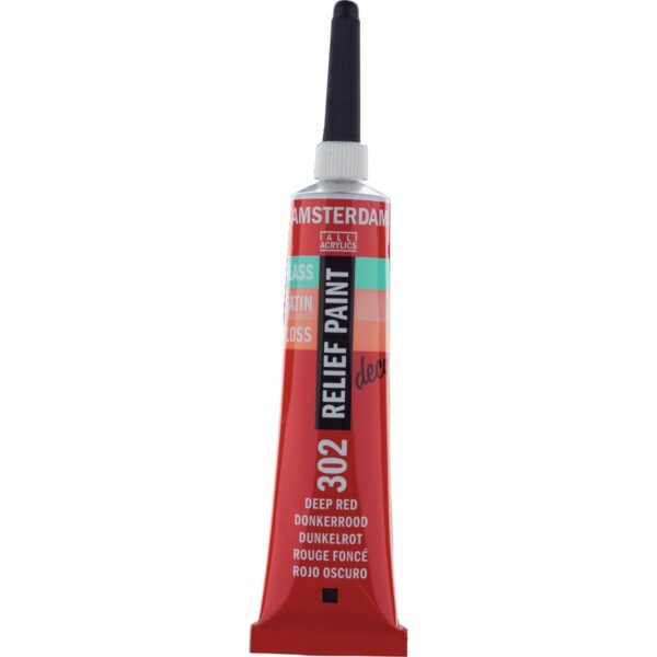 AMSTERDAM Relief Paint Tube 20ml DEEP RED 302