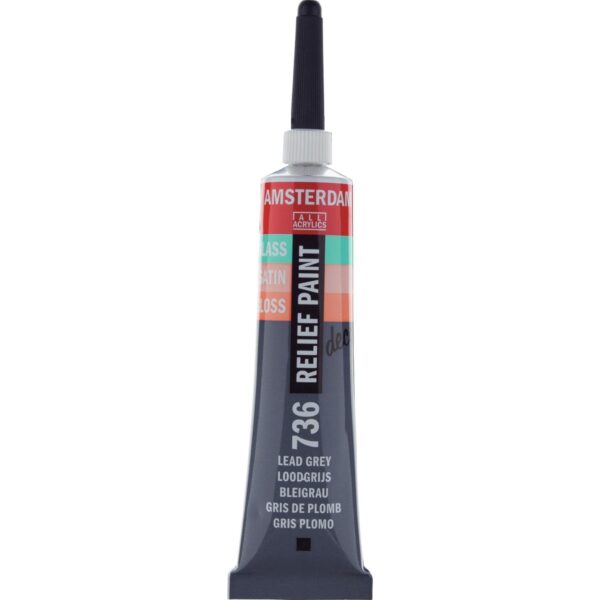 AMSTERDAM Relief Paint Tube 20ml LEAD GREY 736