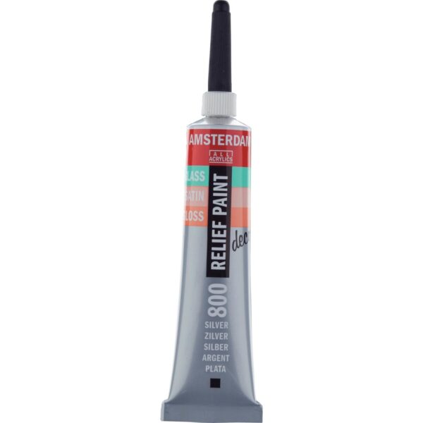 AMSTERDAM Relief Paint Tube 20ml SILVER 800