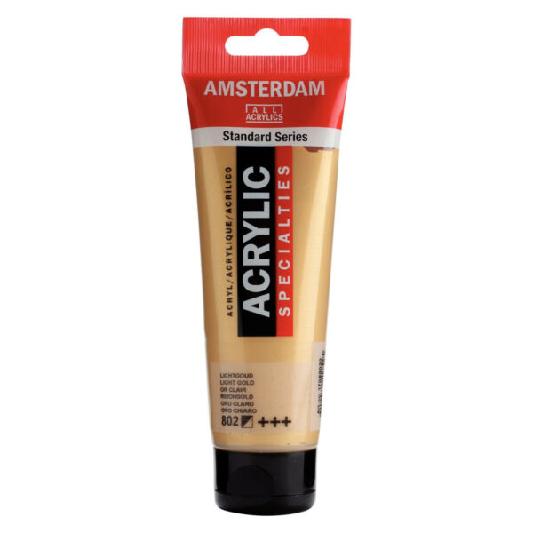 Amsterdam Standard Series Acrylic Color Specialties, 120ml LIGHT GOLD 802