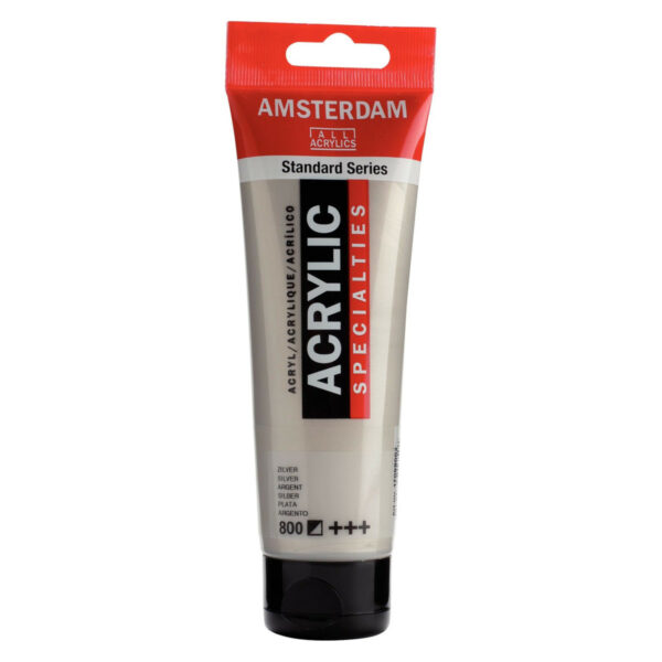 Amsterdam Standard Series Acrylic Color Specialties, 120ml SILVER 800