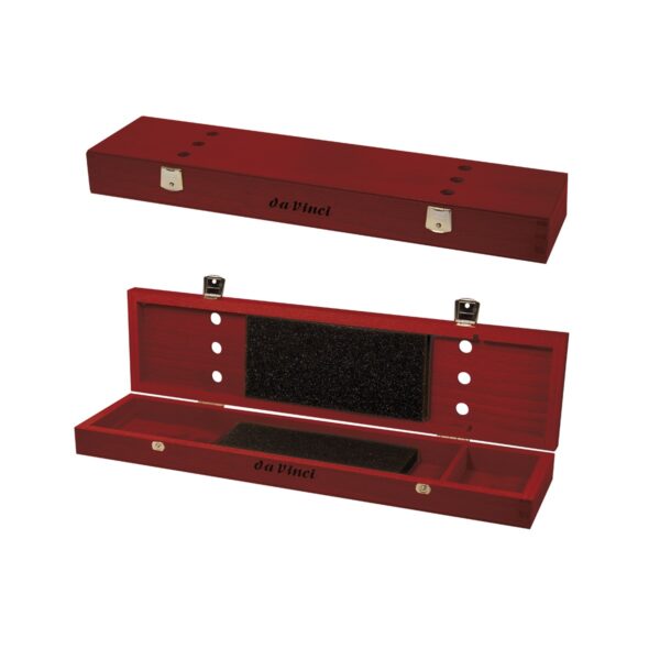 Da Vinci Wooden Brush Box, Mahogany Coloured and Lacquered (empty) 4023