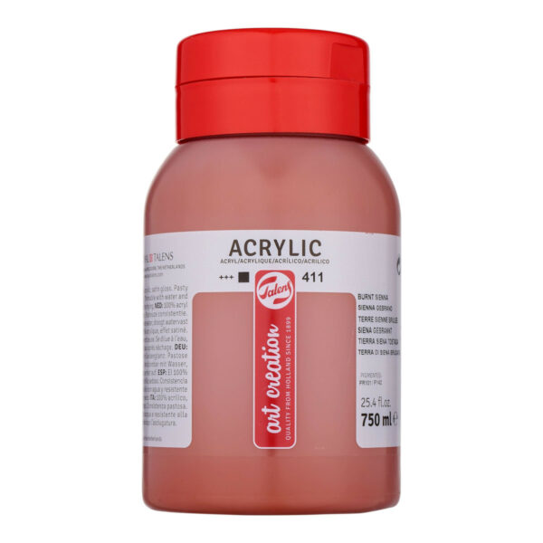 Acrylic Colour Pot 750 ml Burnt Sienna 411