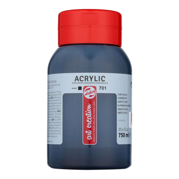 Acrylic Colour Pot 750 ml Ivory Black 701