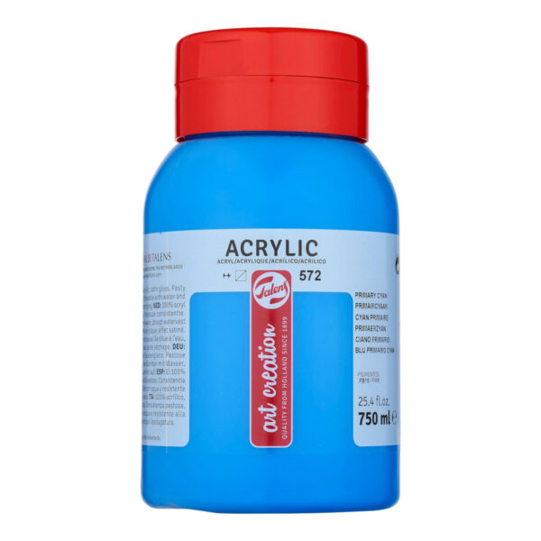 Acrylic Colour Pot 750 ml Primary Cyan 572