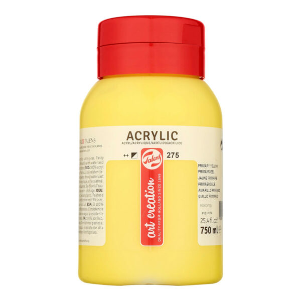 Acrylic Colour Pot 750 ml Primary Yellow 275